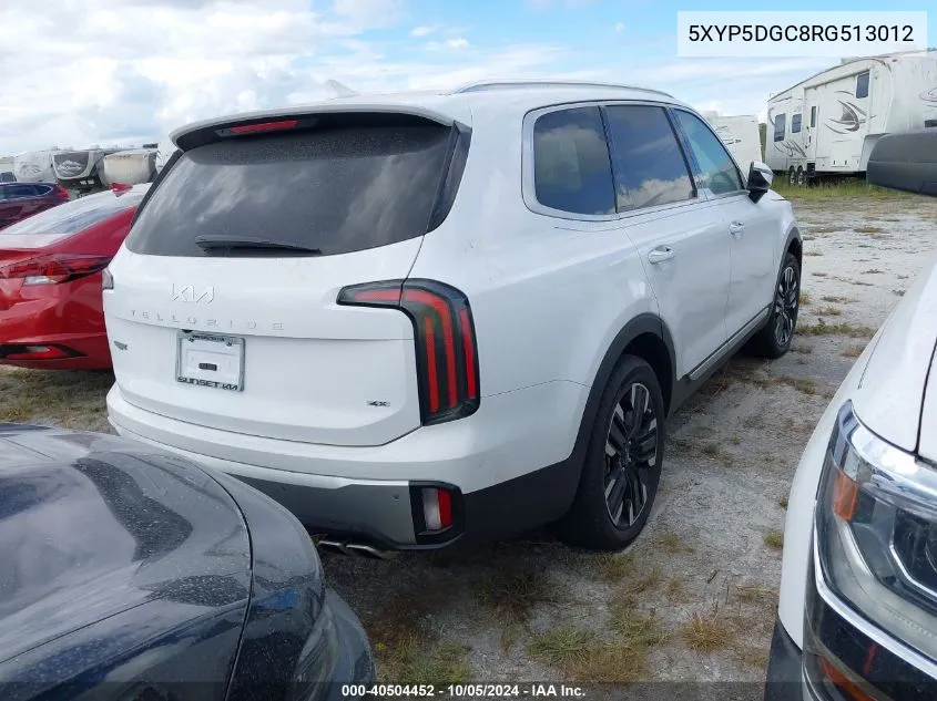 2024 Kia Telluride Sx/Sx X-Line/Sx X-Pro/Sx VIN: 5XYP5DGC8RG513012 Lot: 40504452