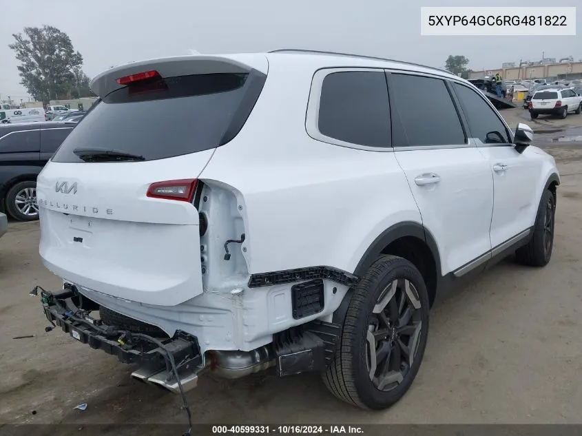 2024 Kia Telluride S VIN: 5XYP64GC6RG481822 Lot: 40599331