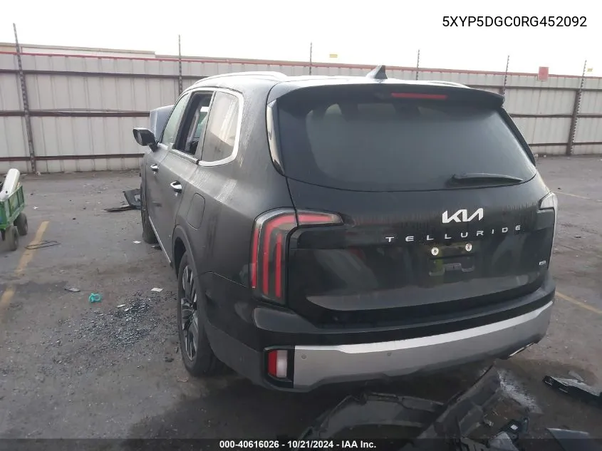 2024 Kia Telluride Sx/Sx X-Line/Sx X-Pro/Sx VIN: 5XYP5DGC0RG452092 Lot: 40616026