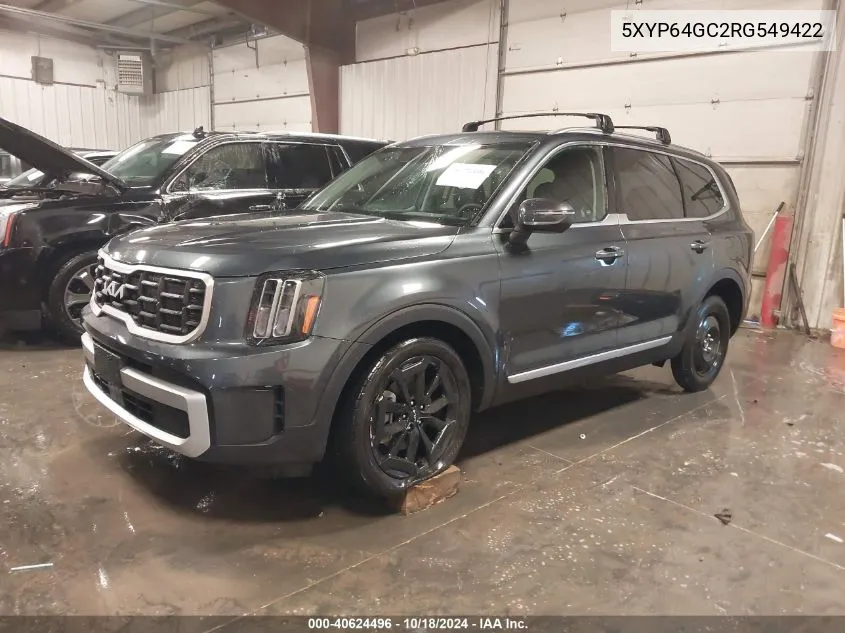 2024 Kia Telluride S VIN: 5XYP64GC2RG549422 Lot: 40624496