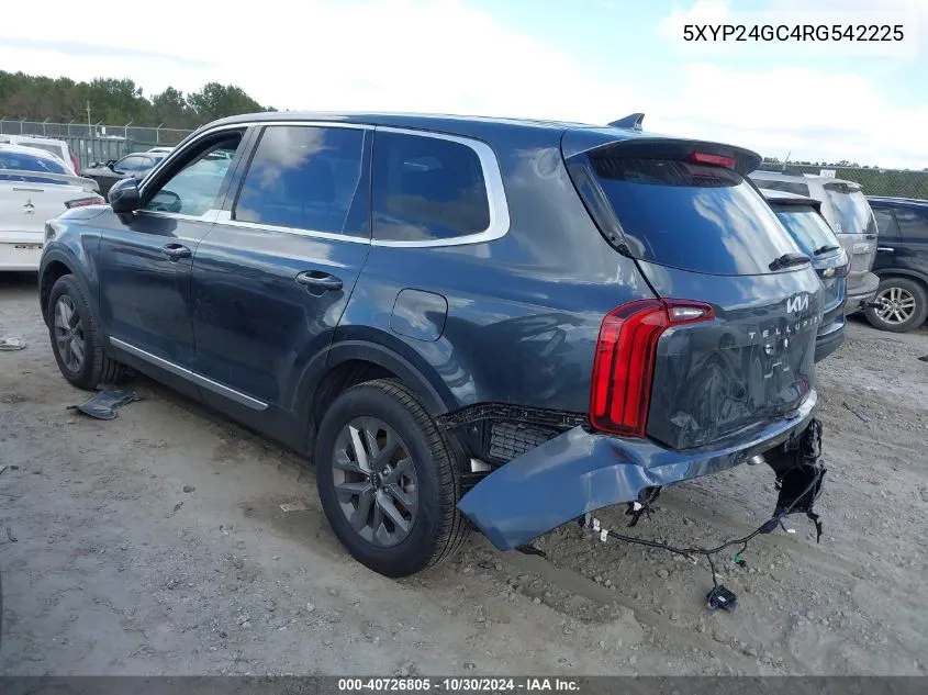 2024 Kia Telluride Lx VIN: 5XYP24GC4RG542225 Lot: 40726805