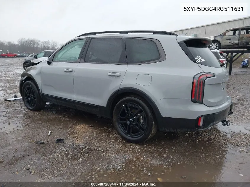 2024 Kia Telluride Sx Prestige X-Line VIN: 5XYP5DGC4RG511631 Lot: 40728944