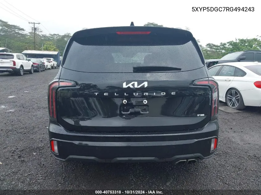 2024 Kia Telluride Sx X-Line VIN: 5XYP5DGC7RG494243 Lot: 40753318