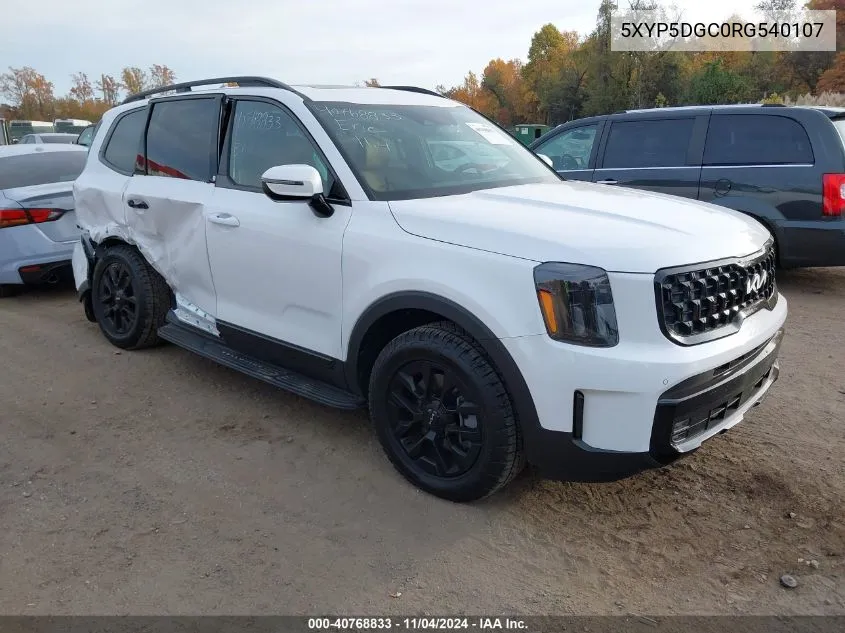 2024 Kia Telluride Sx Prestige X-Pro VIN: 5XYP5DGC0RG540107 Lot: 40768833