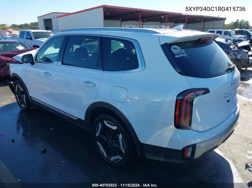 2024 Kia Telluride Ex VIN: 5XYP34GC1RG415736 Lot: 40782023