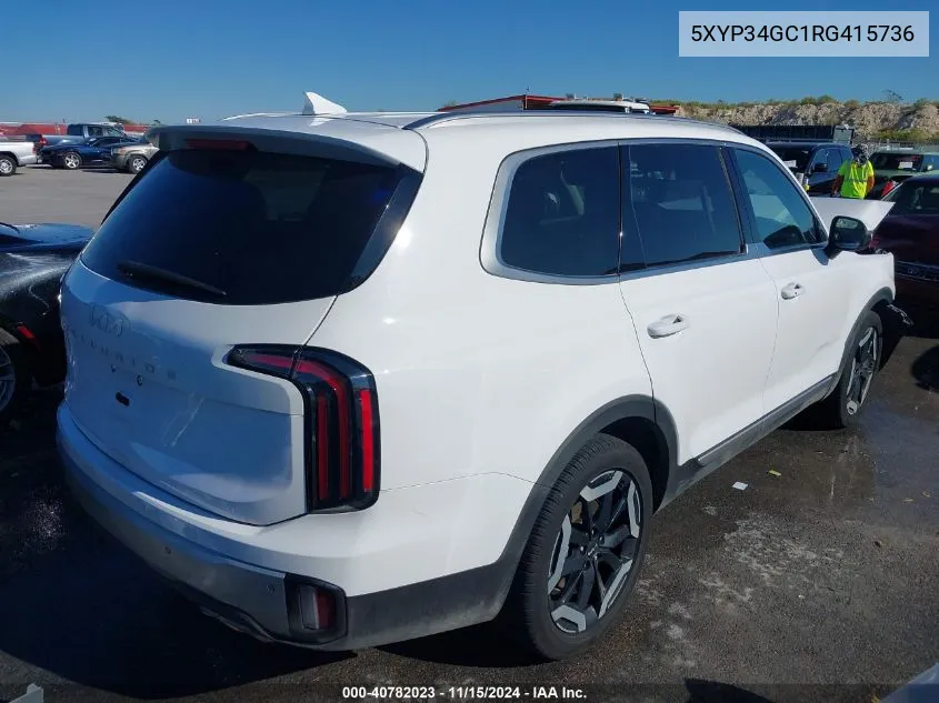 2024 Kia Telluride Ex VIN: 5XYP34GC1RG415736 Lot: 40782023