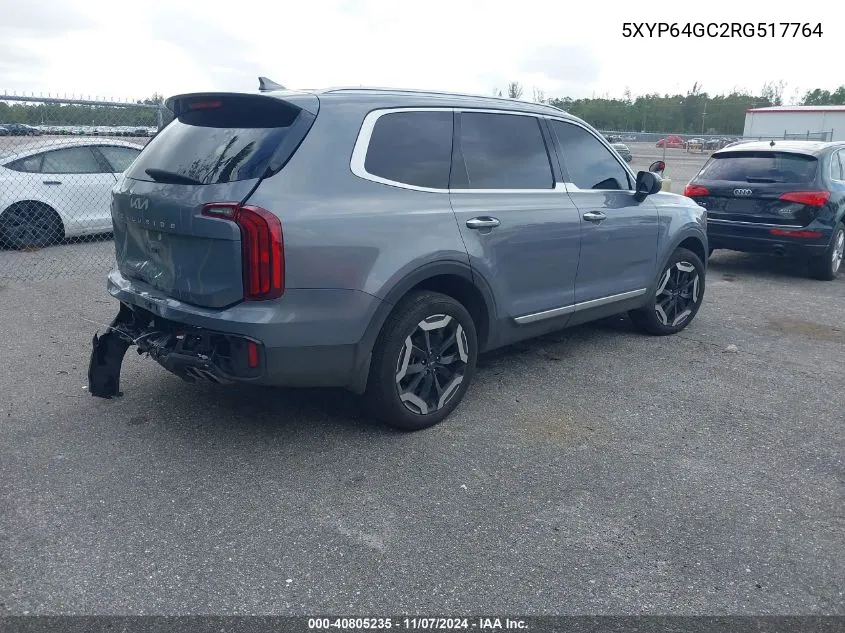 2024 Kia Telluride S VIN: 5XYP64GC2RG517764 Lot: 40805235