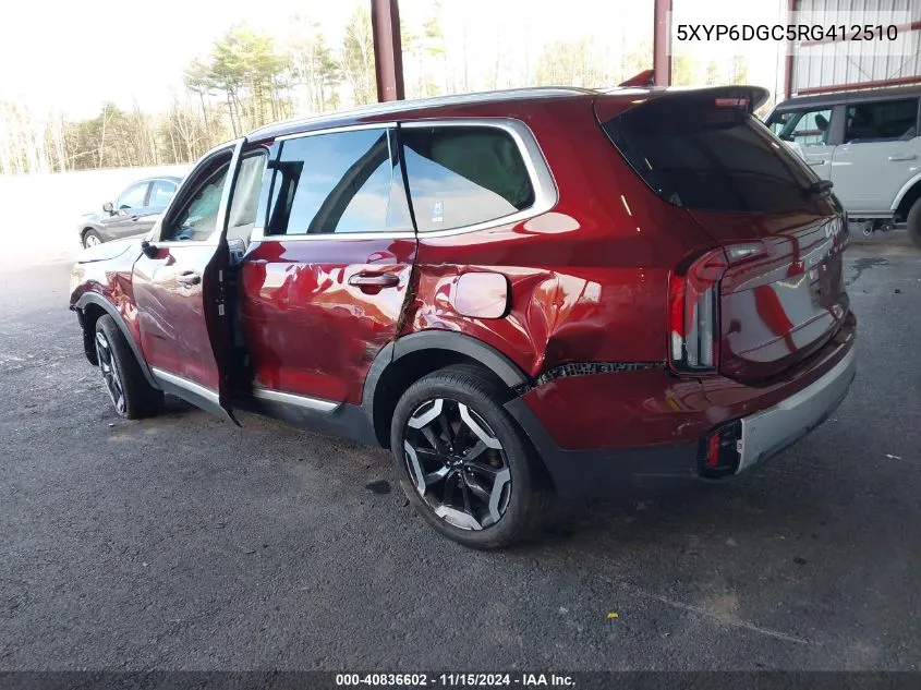 2024 Kia Telluride S VIN: 5XYP6DGC5RG412510 Lot: 40836602