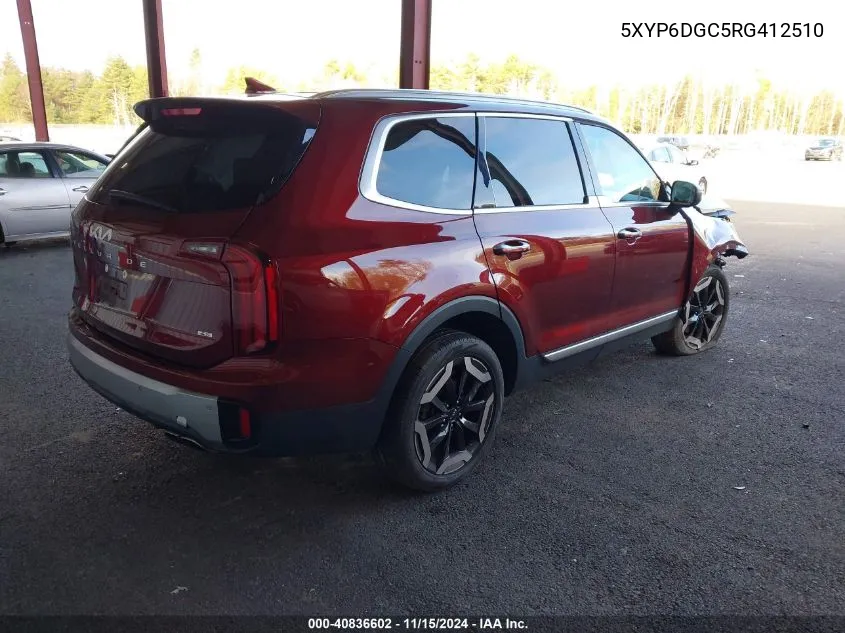 2024 Kia Telluride S VIN: 5XYP6DGC5RG412510 Lot: 40836602