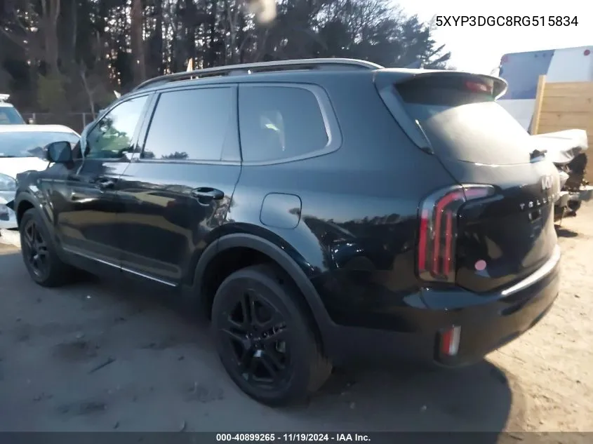 2024 Kia Telluride Ex X-Line VIN: 5XYP3DGC8RG515834 Lot: 40899265