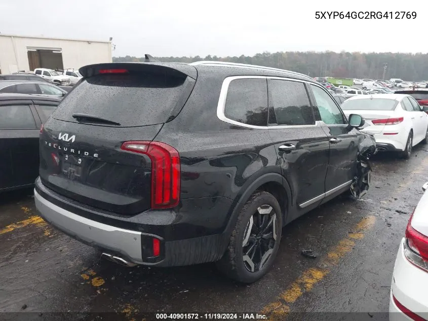 2024 Kia Telluride S VIN: 5XYP64GC2RG412769 Lot: 40901572