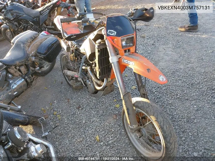 2003 Ktm 620 Exc VIN: VBKEXN4003M757131 Lot: 40744751