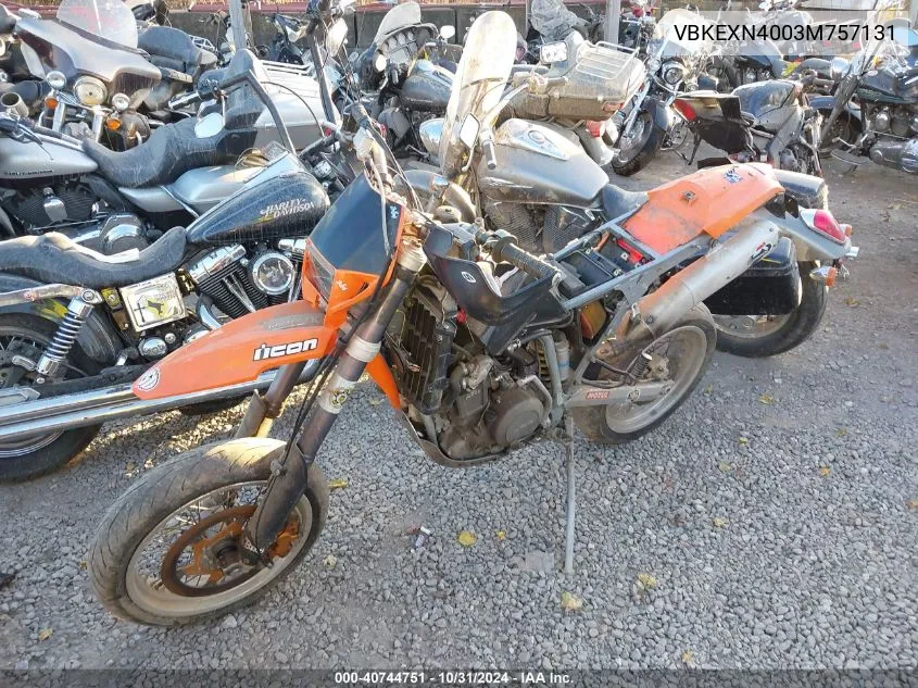 2003 Ktm 620 Exc VIN: VBKEXN4003M757131 Lot: 40744751