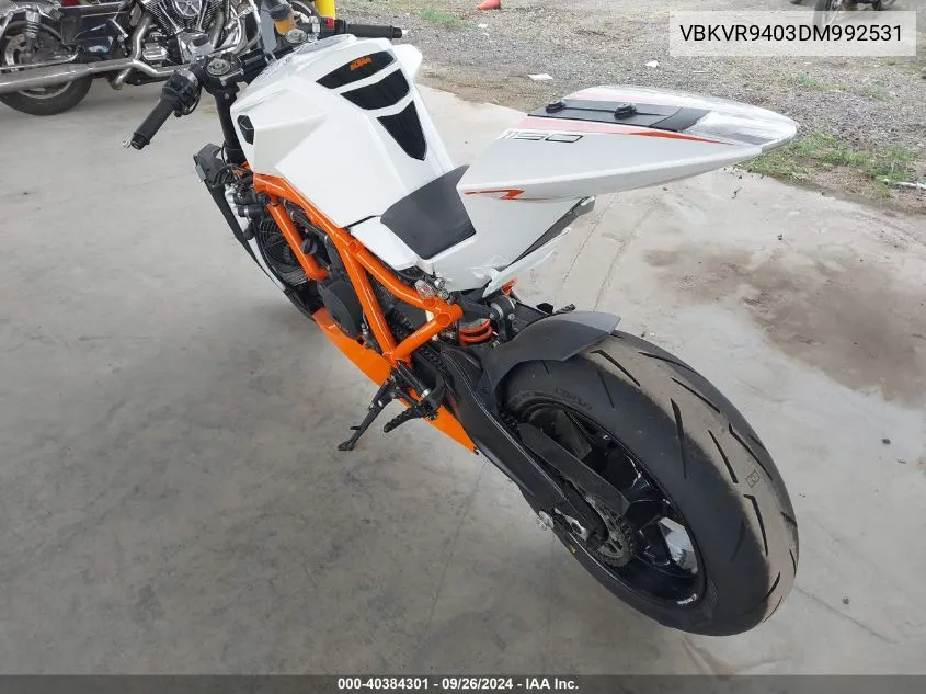 2013 Ktm 1190 Rc8 VIN: VBKVR9403DM992531 Lot: 40384301