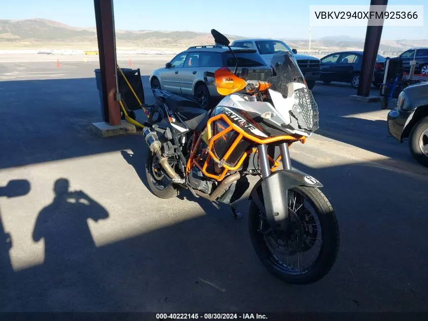 2015 Ktm 1190 Adventure R VIN: VBKV2940XFM925366 Lot: 40222145