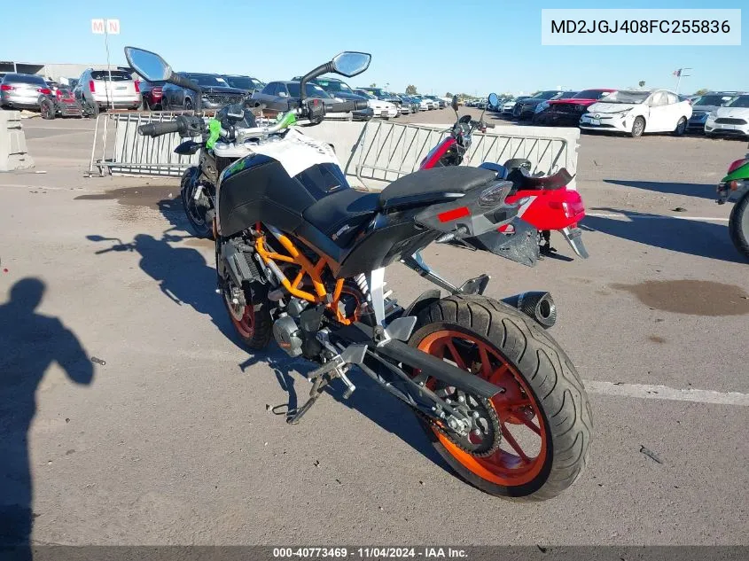 2015 Ktm Rc 390 VIN: MD2JGJ408FC255836 Lot: 40773469