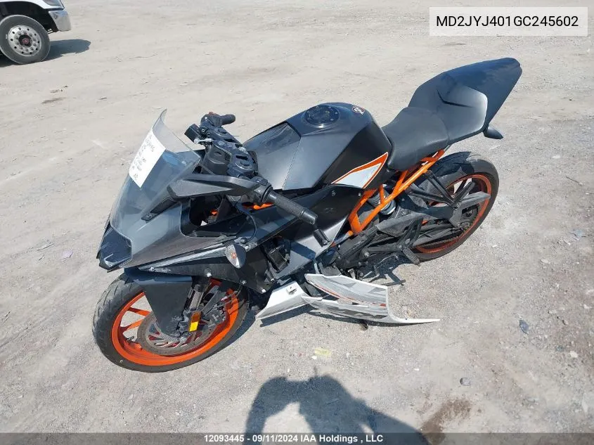 2016 Ktm 390 Duke VIN: MD2JYJ401GC245602 Lot: 12093445