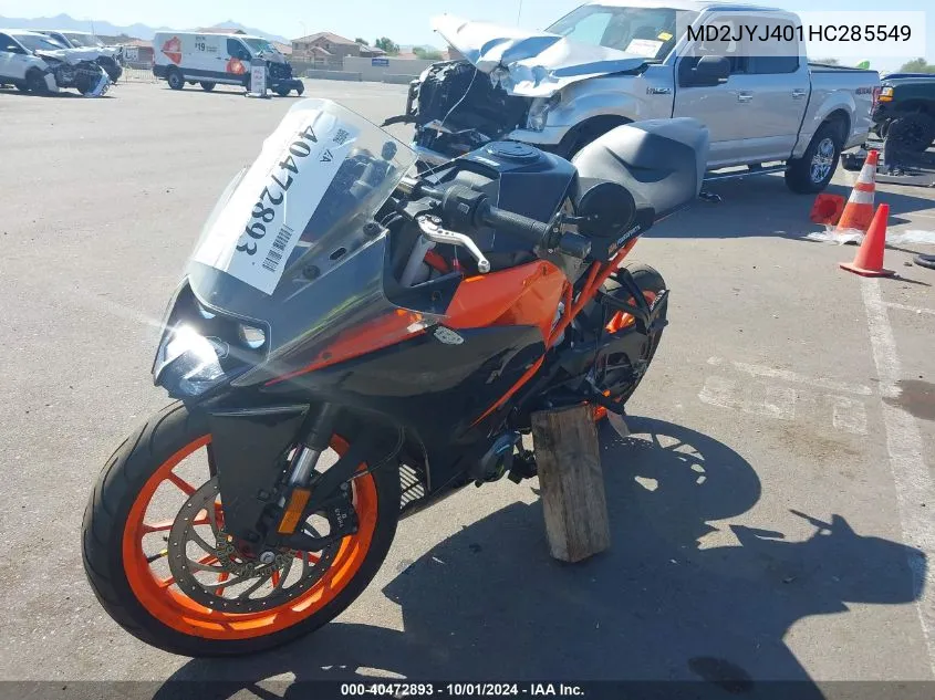 2017 Ktm 390 Duke VIN: MD2JYJ401HC285549 Lot: 40472893