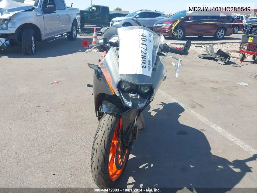 2017 Ktm 390 Duke VIN: MD2JYJ401HC285549 Lot: 40472893