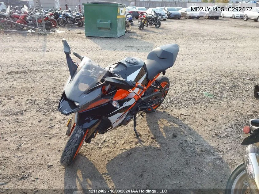 2018 Ktm 390 Duke VIN: MD2JYJ405JC292672 Lot: 12112402