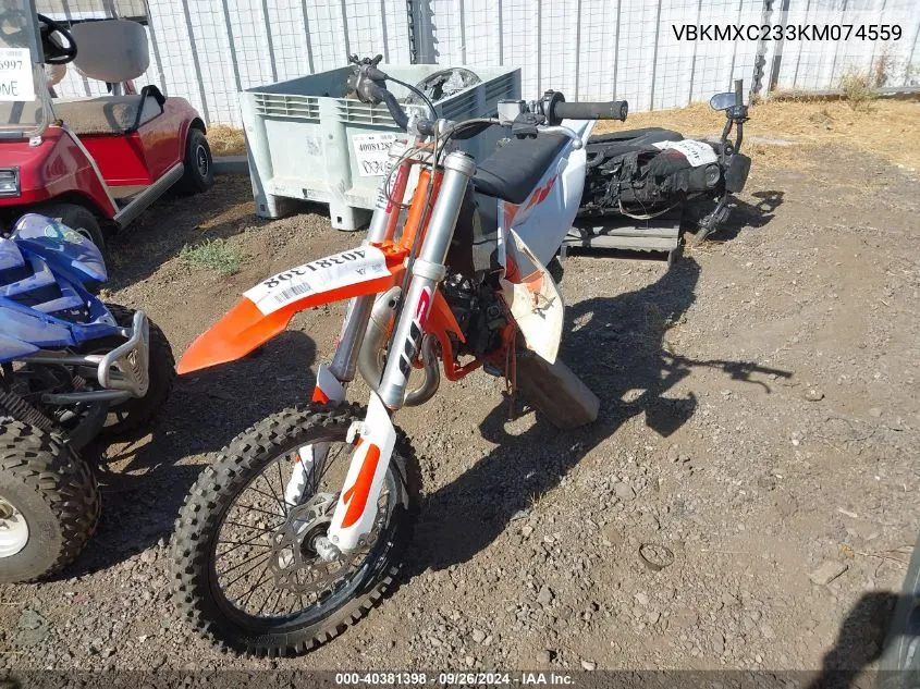 2019 Ktm 85 Sx VIN: VBKMXC233KM074559 Lot: 40381398