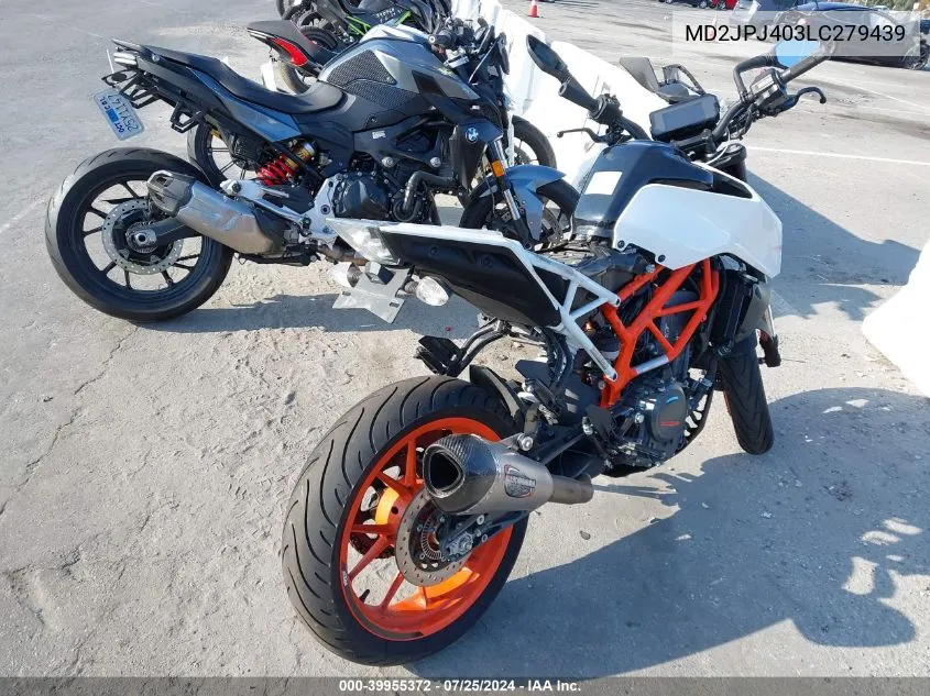 2020 Ktm 390 Duke VIN: MD2JPJ403LC279439 Lot: 39955372