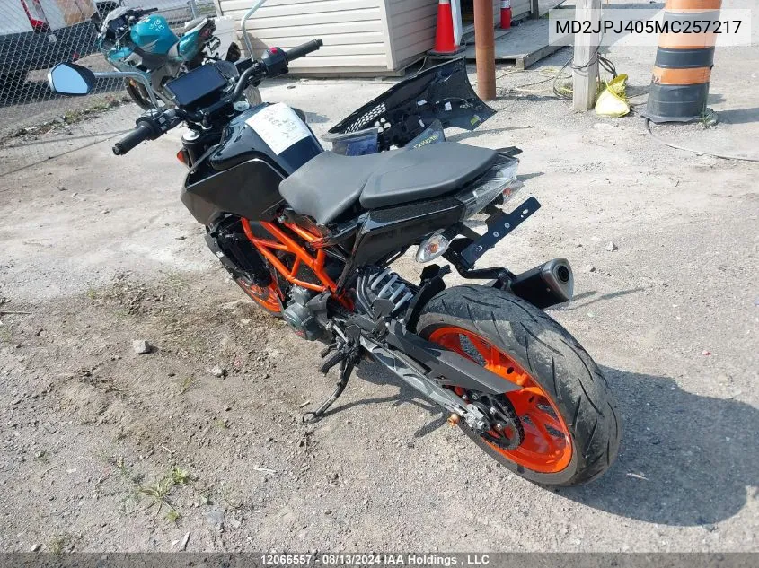 2021 Ktm 390 Duke VIN: MD2JPJ405MC257217 Lot: 12066557