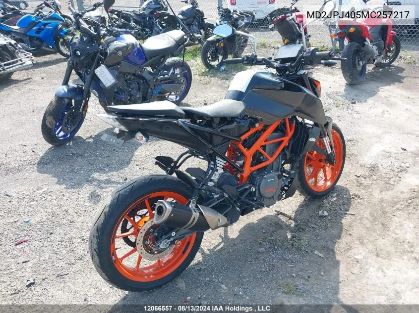 2021 Ktm 390 Duke VIN: MD2JPJ405MC257217 Lot: 12066557