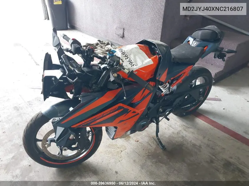 MD2JYJ40XNC216807 2022 Ktm 390 Rc