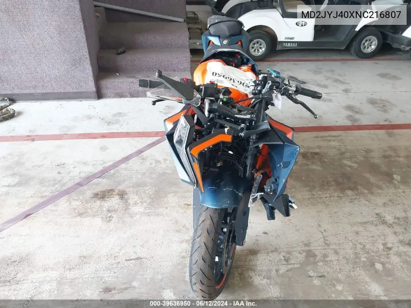 2022 Ktm 390 Rc VIN: MD2JYJ40XNC216807 Lot: 39636950