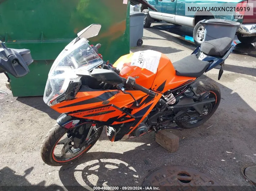 MD2JYJ40XNC216919 2022 Ktm 390 Rc