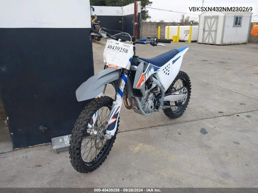 2022 Ktm 350 Sx-F VIN: VBKSXN432NM230269 Lot: 40439258