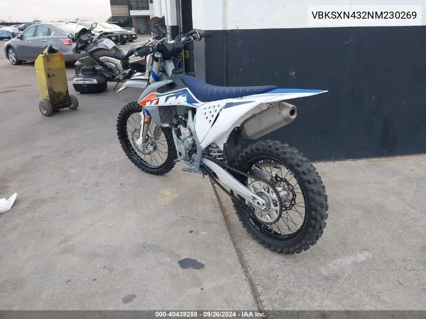 2022 Ktm 350 Sx-F VIN: VBKSXN432NM230269 Lot: 40439258