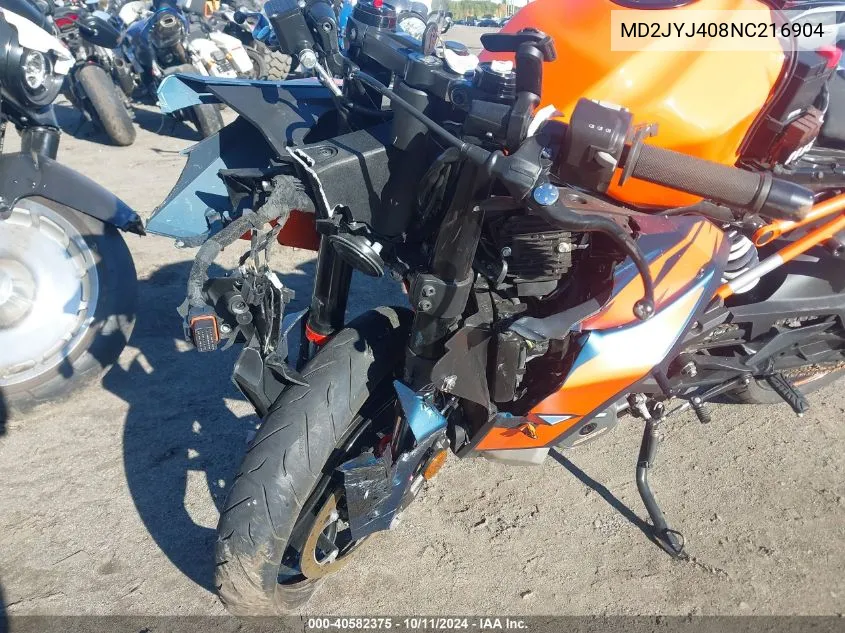 2022 Ktm 390 Rc VIN: MD2JYJ408NC216904 Lot: 40582375