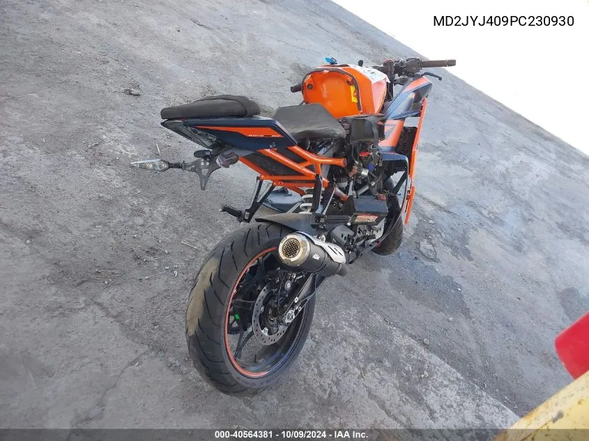 2023 Ktm 390 Rc VIN: MD2JYJ409PC230930 Lot: 40564381