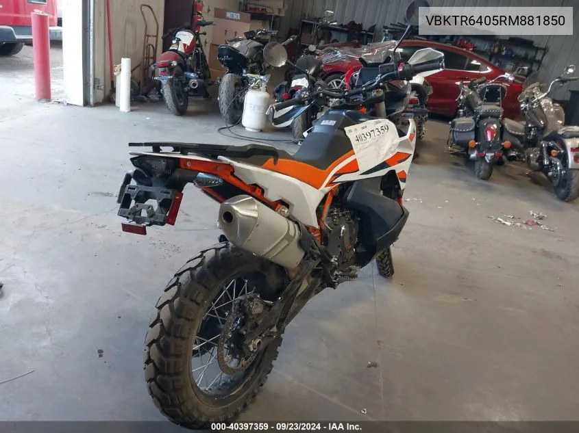 2024 Ktm 890 Adventure R VIN: VBKTR6405RM881850 Lot: 40397359