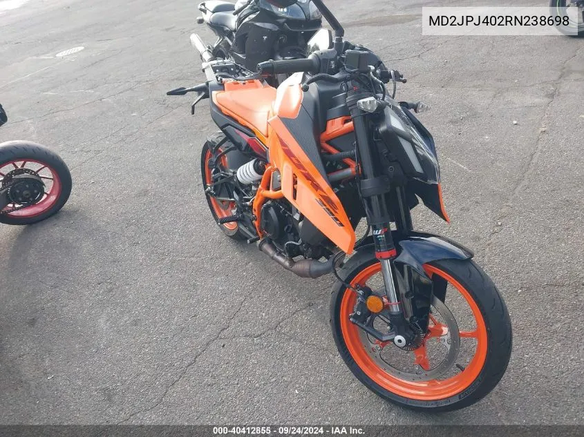 2024 Ktm 390 Duke VIN: MD2JPJ402RN238698 Lot: 40412855