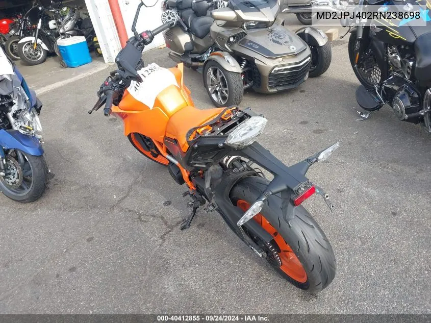 2024 Ktm 390 Duke VIN: MD2JPJ402RN238698 Lot: 40412855