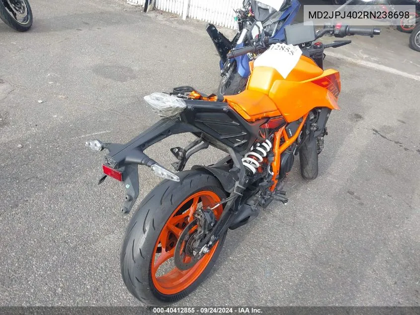 2024 Ktm 390 Duke VIN: MD2JPJ402RN238698 Lot: 40412855