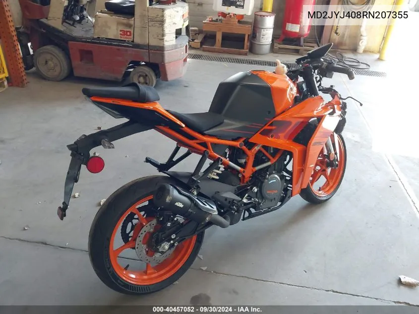 2024 Ktm 390 Rc VIN: MD2JYJ408RN207355 Lot: 40457052