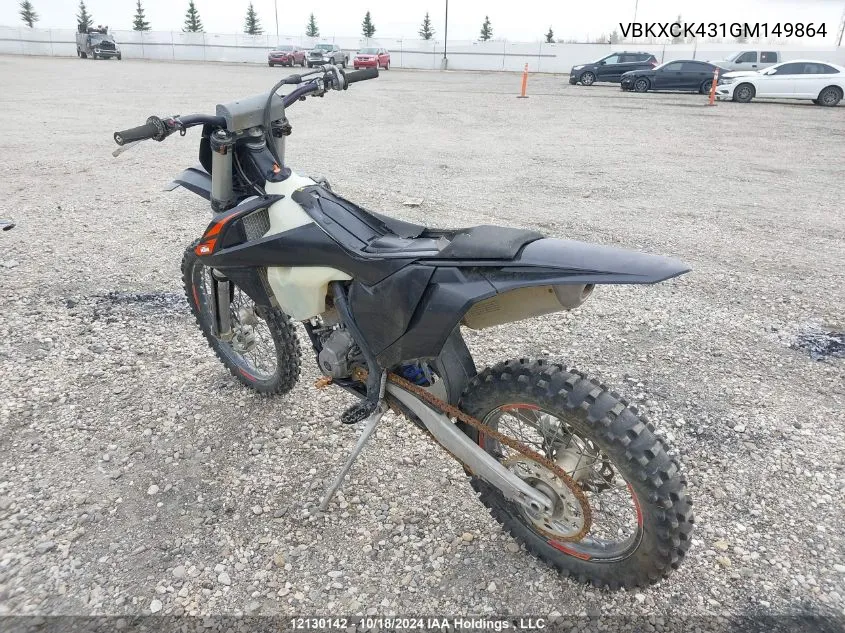 2016 Ktm 250 Xc-F VIN: VBKXCK431GM149864 Lot: 12130142