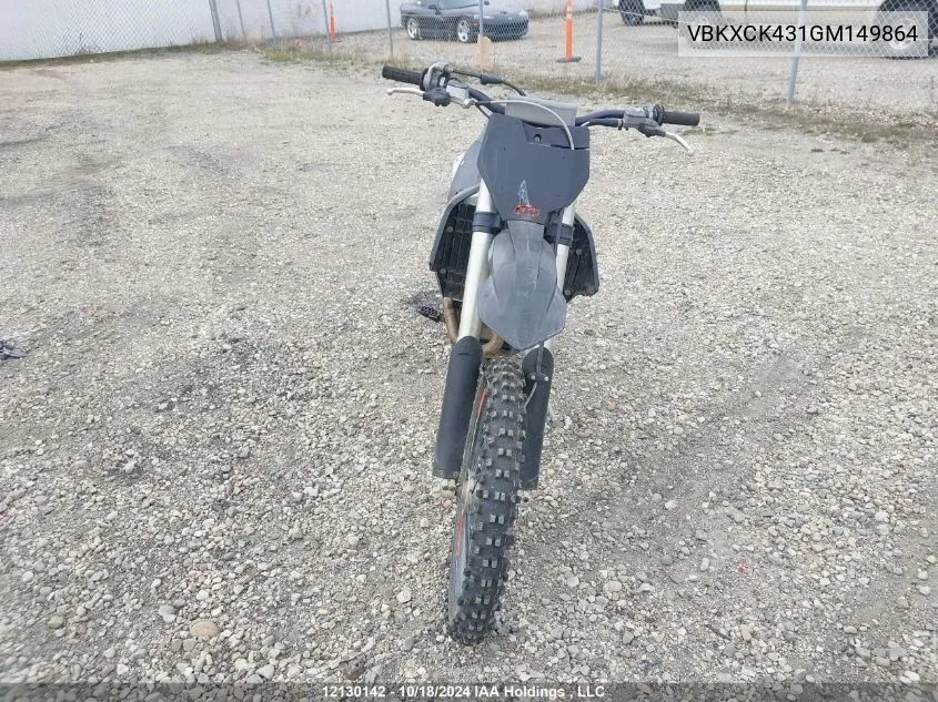 2016 Ktm 250 Xc-F VIN: VBKXCK431GM149864 Lot: 12130142