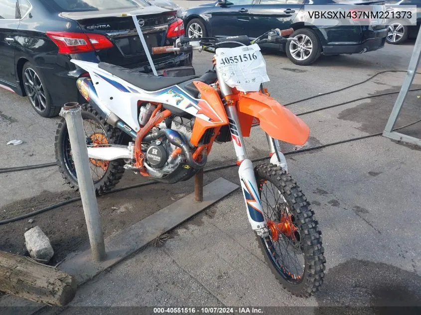 2022 Ktm 350 Sx-F VIN: VBKSXN437NM221373 Lot: 40551516