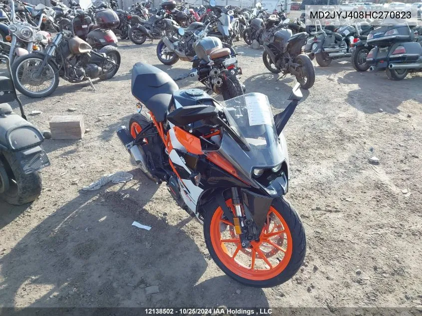 2017 Ktm 390 Duke VIN: MD2JYJ408HC270823 Lot: 12138502