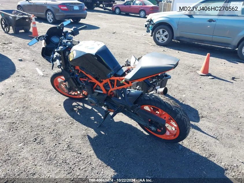 2017 Ktm 390 Duke VIN: MD2JYJ406HC270562 Lot: 40663474