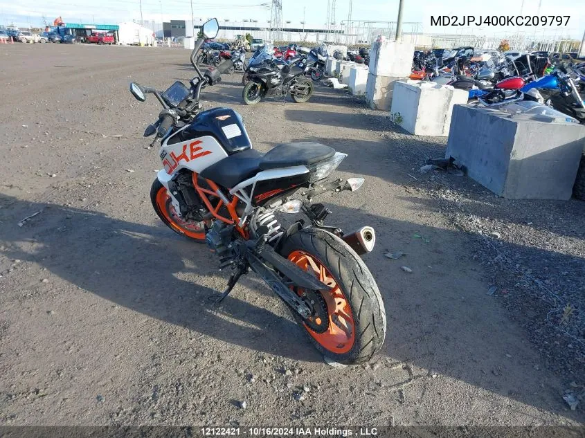 2019 Ktm 390 Duke VIN: MD2JPJ400KC209797 Lot: 12122421