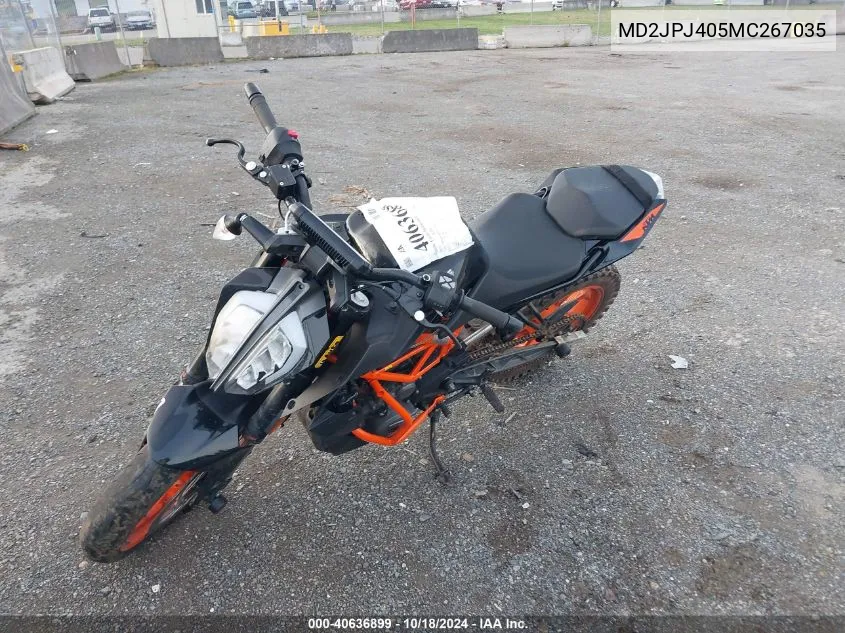 2021 Ktm 390 Duke VIN: MD2JPJ405MC267035 Lot: 40636899