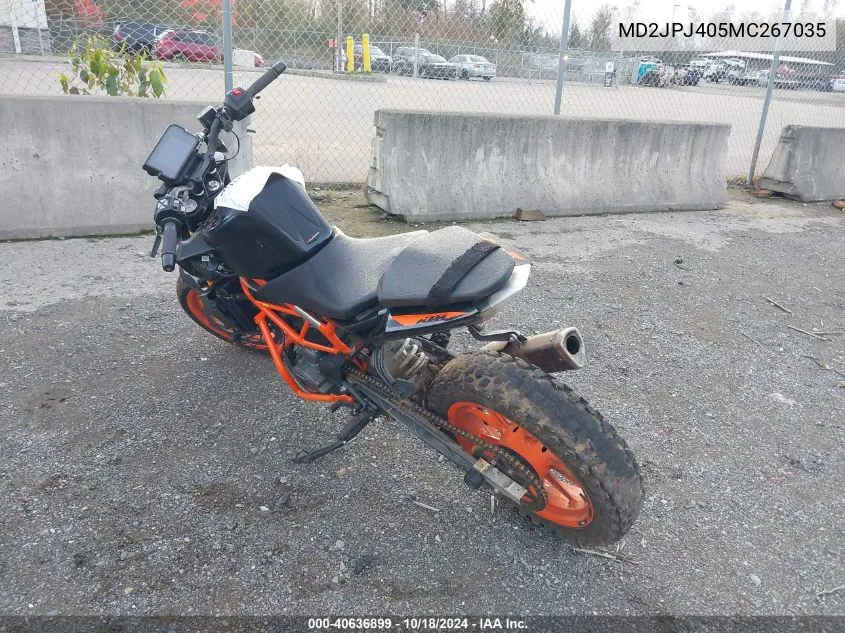 2021 Ktm 390 Duke VIN: MD2JPJ405MC267035 Lot: 40636899