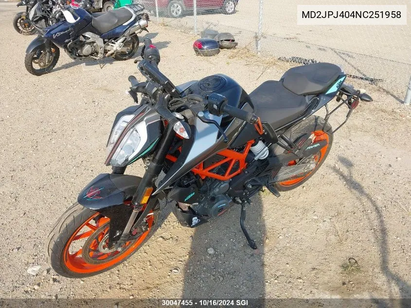 2022 Ktm 390 Duke VIN: MD2JPJ404NC251958 Lot: 30047455