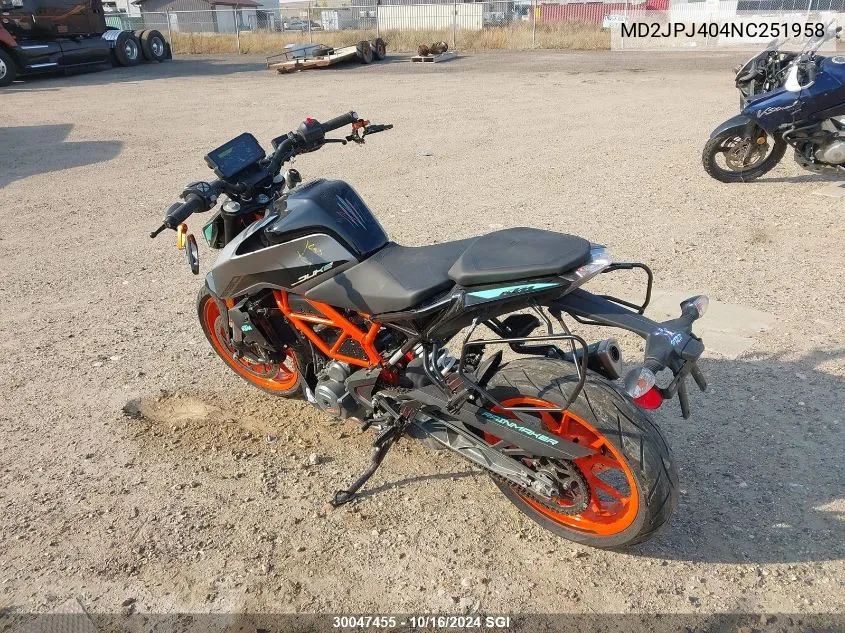 2022 Ktm 390 Duke VIN: MD2JPJ404NC251958 Lot: 30047455